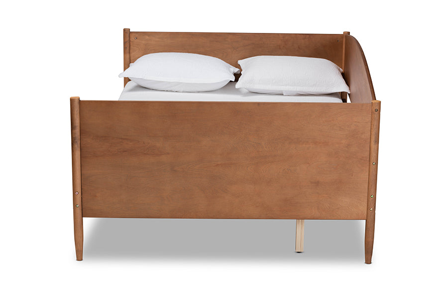 Veles Mid-Century Modern Ash Walnut Finished Wood Full Size Daybed