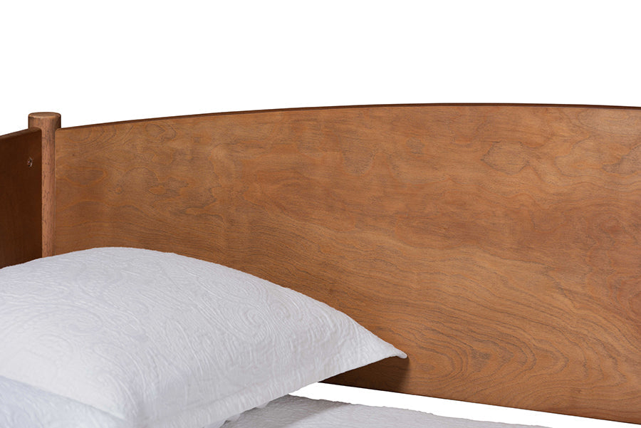 Veles Mid-Century Modern Ash Walnut Finished Wood Full Size Daybed