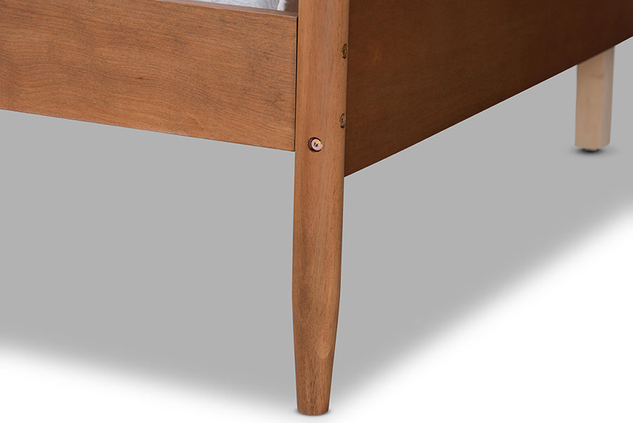 Veles Mid-Century Modern Ash Walnut Finished Wood Full Size Daybed