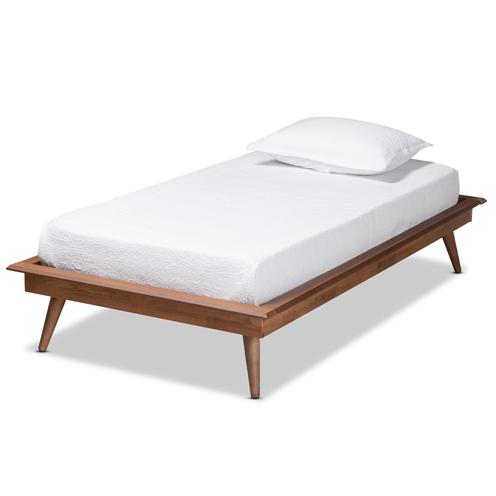 Karine Walnut Brown Finished Wood Twin Size Platform Bed Frame