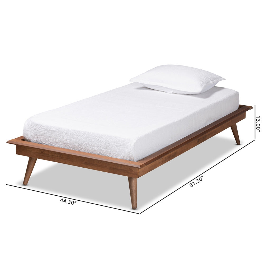 Karine Walnut Brown Finished Wood Twin Size Platform Bed Frame