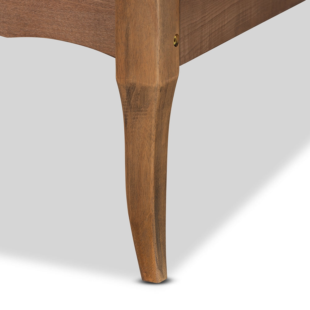 Marieke Vintage French-Inspired Ash Walnut Wood Twin Bed Frame