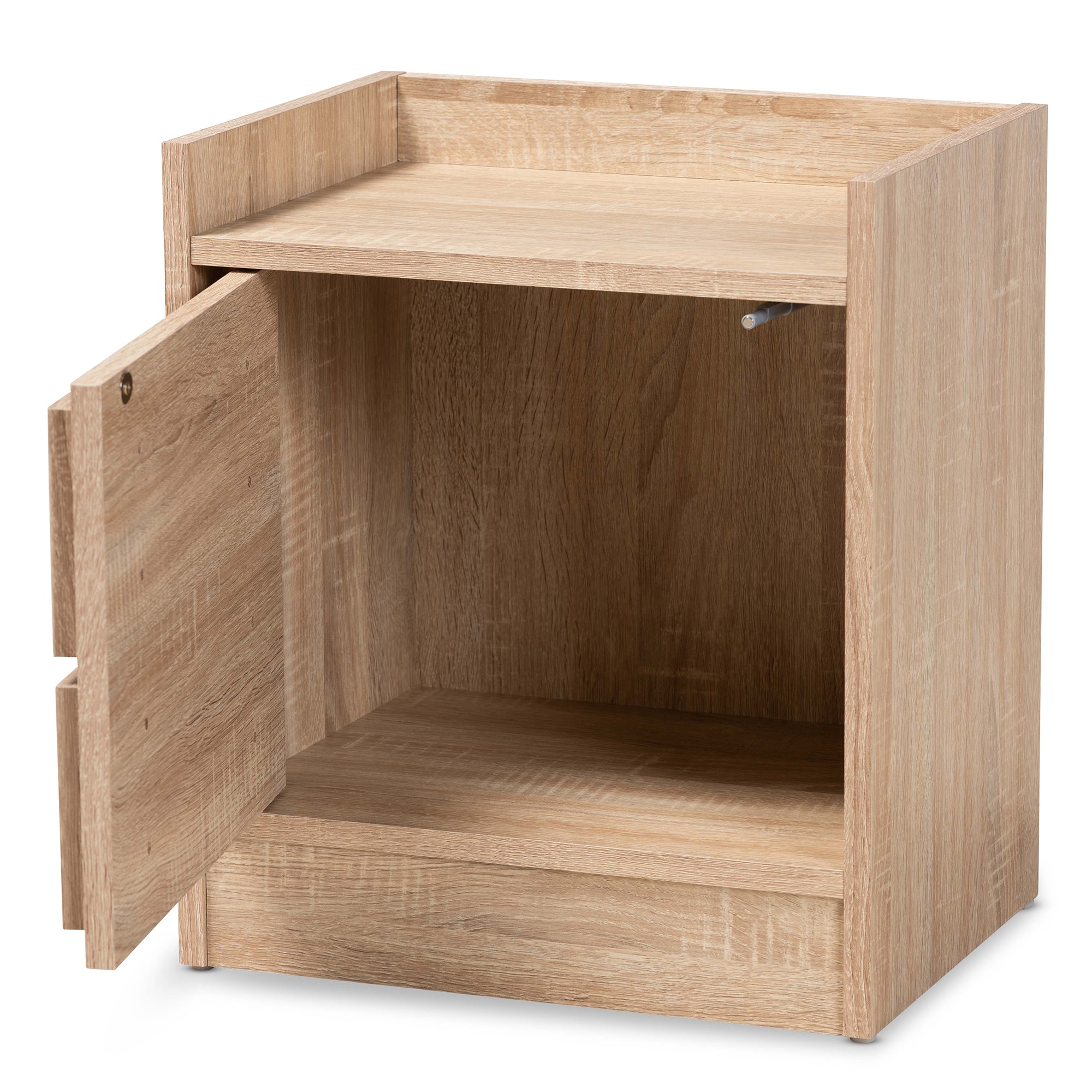 Hale Modern and Contemporary Oak Finished Wood 1-Door Nightstand