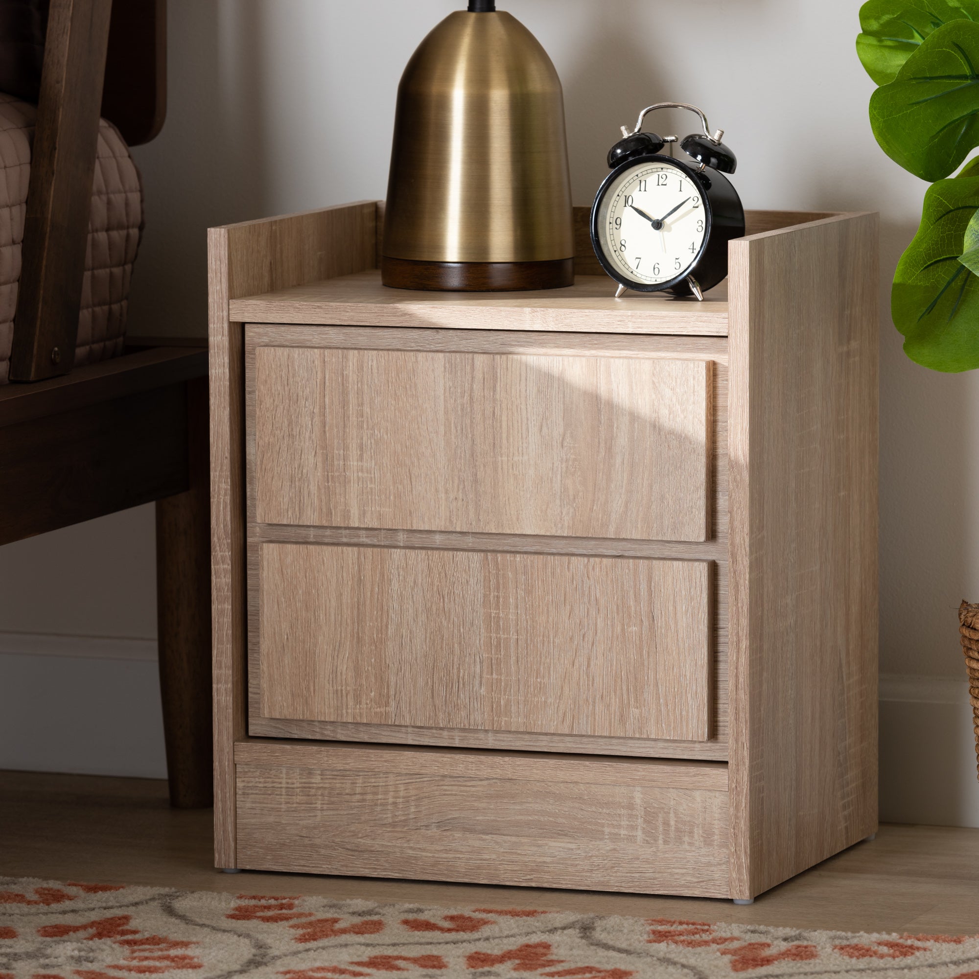 Hale Modern and Contemporary Oak Finished Wood 1-Door Nightstand