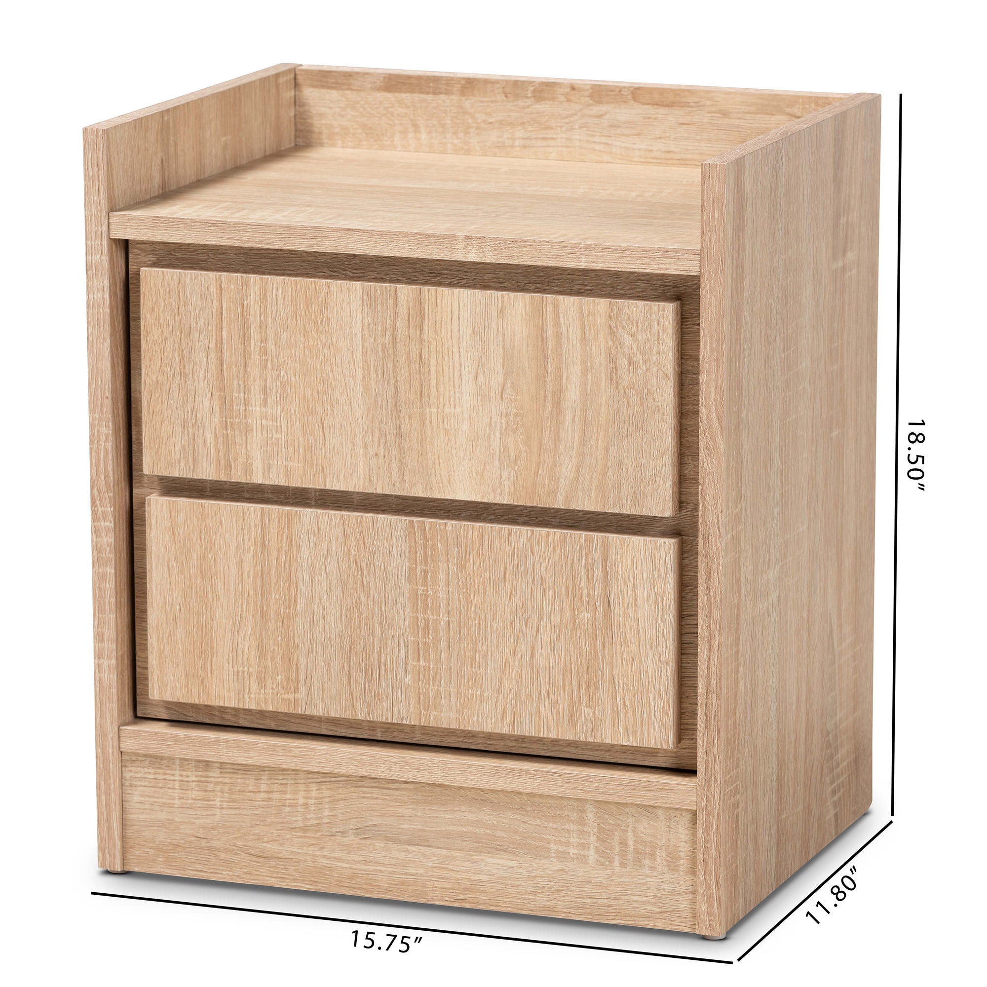 Hale Modern and Contemporary Oak Finished Wood 1-Door Nightstand