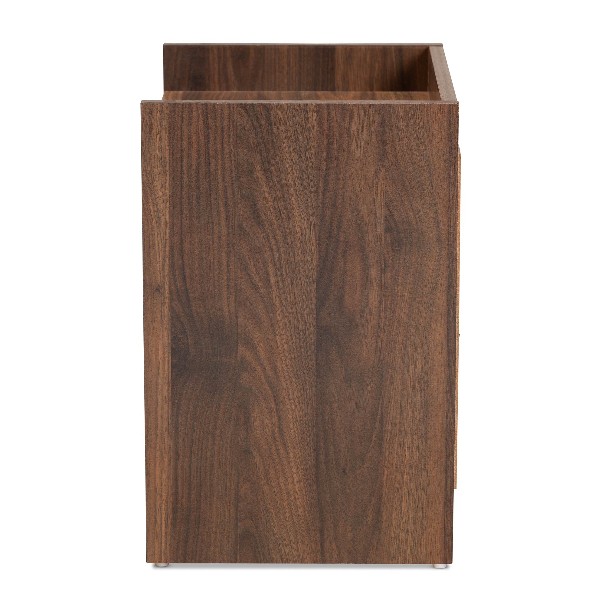 Hale Modern and Contemporary Walnut Brown Finished Wood 1-Door Nightstand
