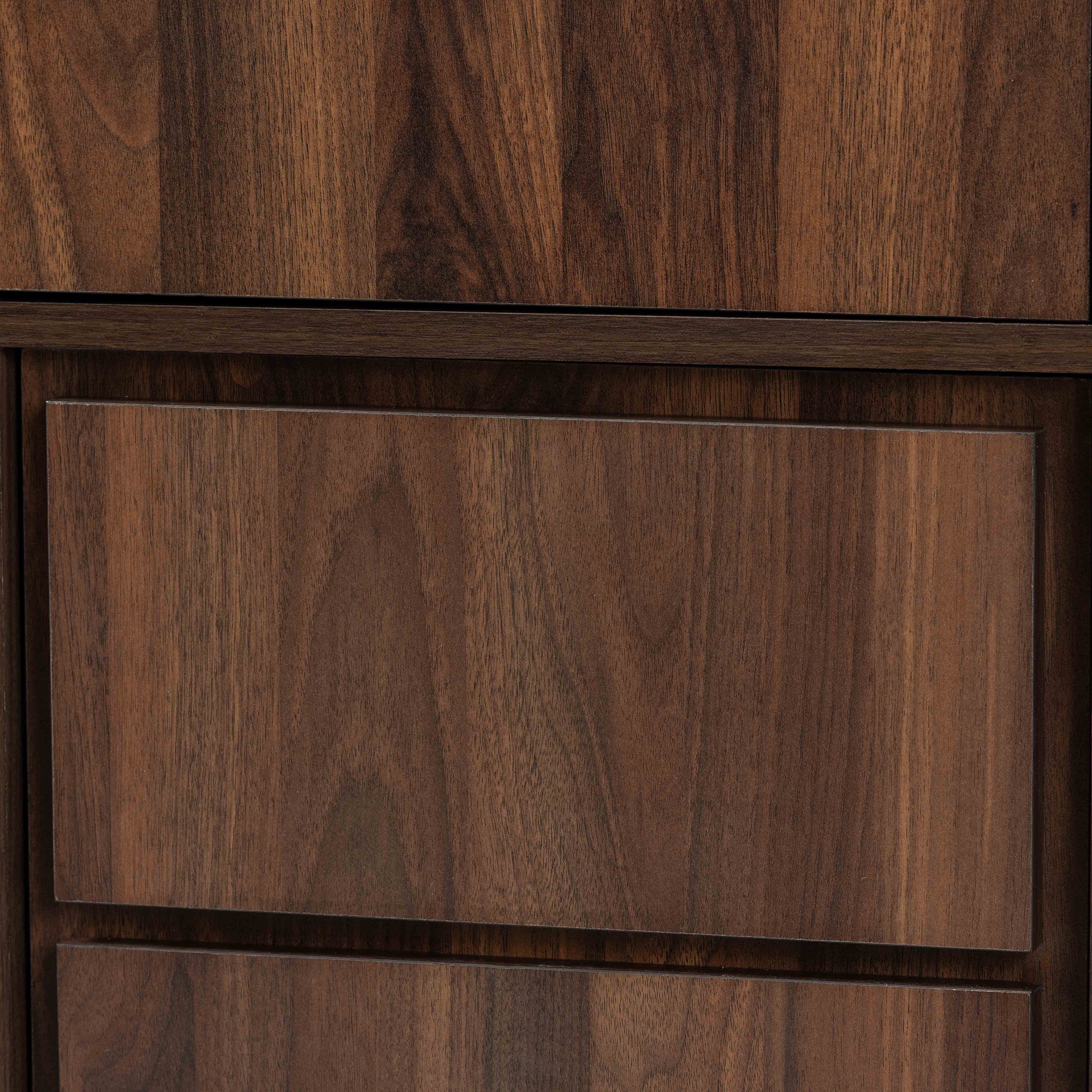 Neil Modern and Contemporary Walnut Brown Finished Wood and Black Finished Metal Multipurpose Storage Cabinet