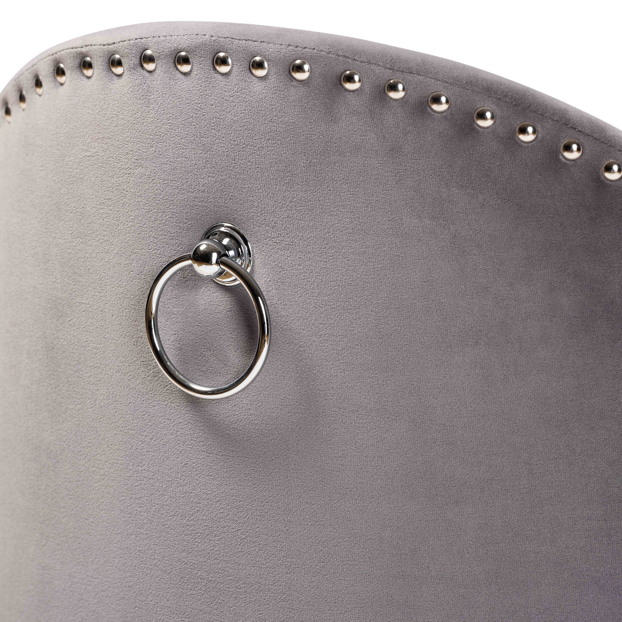 Bethel  and  Grey Velvet Fabric Upholstered Rolling Accent Chair