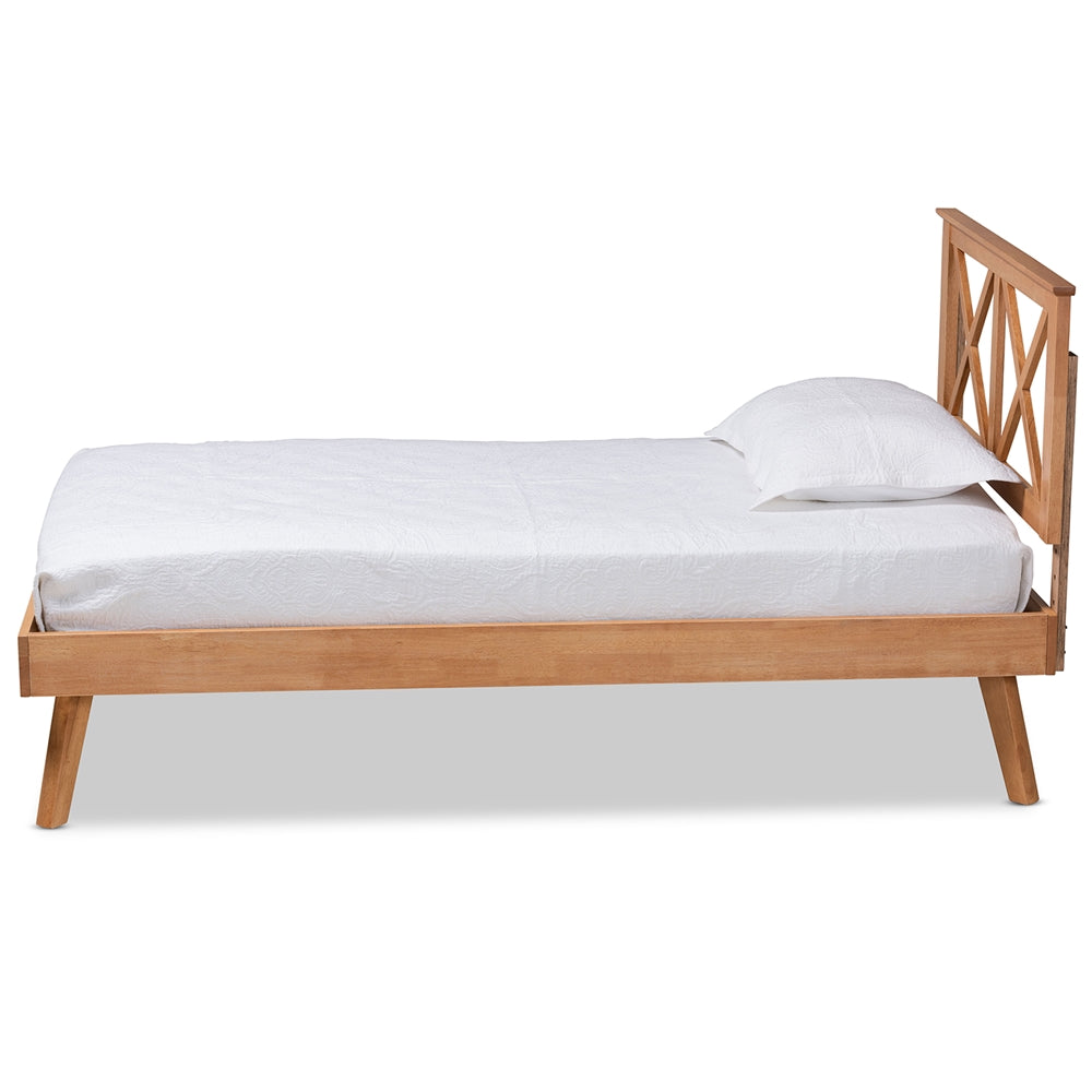 Galvin Modern And Contemporary Brown Finished Wood Twin Size Platform Bed