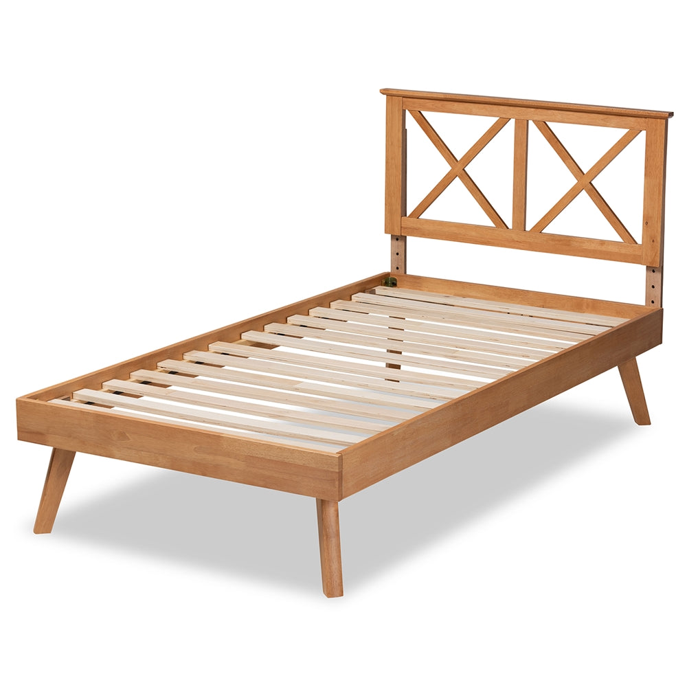 Galvin Modern And Contemporary Brown Finished Wood Twin Size Platform Bed