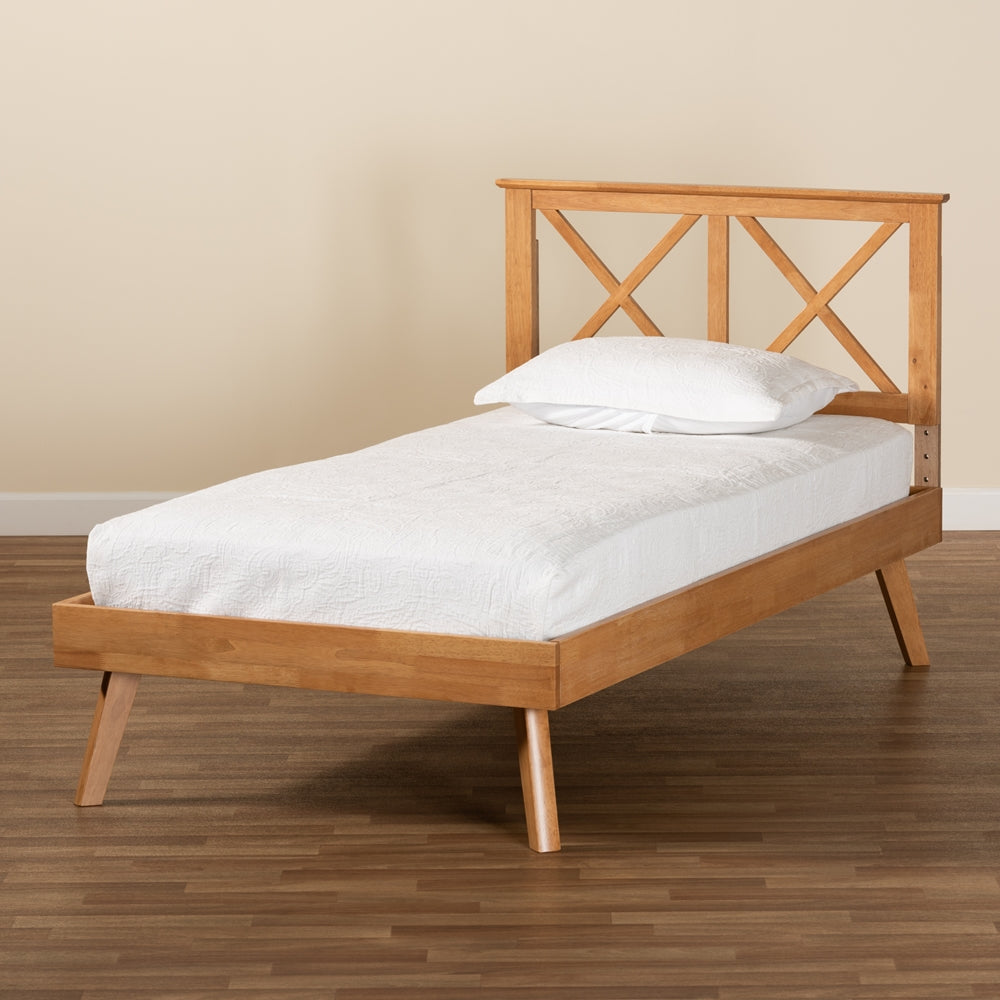 Galvin Modern And Contemporary Brown Finished Wood Twin Size Platform Bed