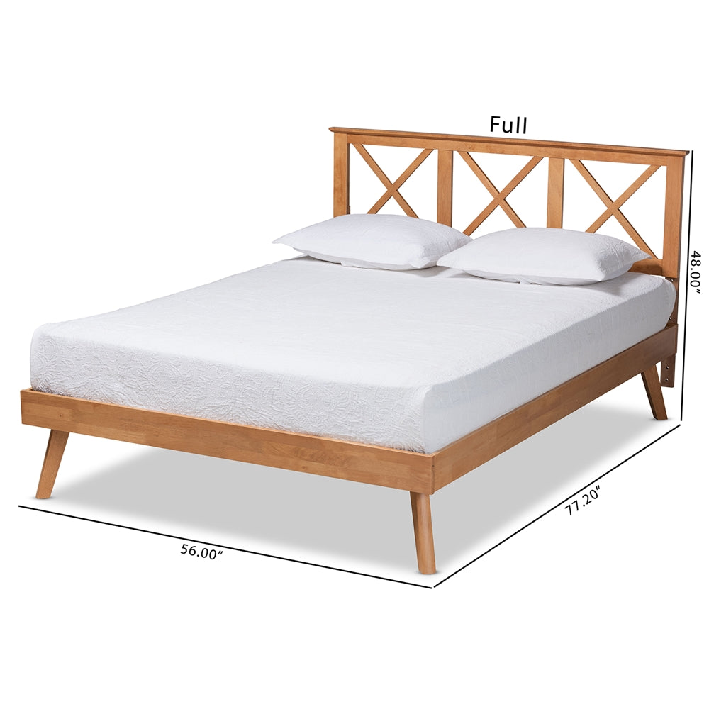 Galvin Modern And Contemporary Brown Finished Wood Full Size Platform Bed