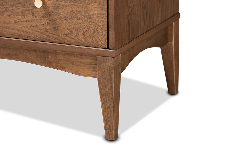 Landis Mid-Century Modern Ash Walnut Finished Wood 4-Drawer Chest