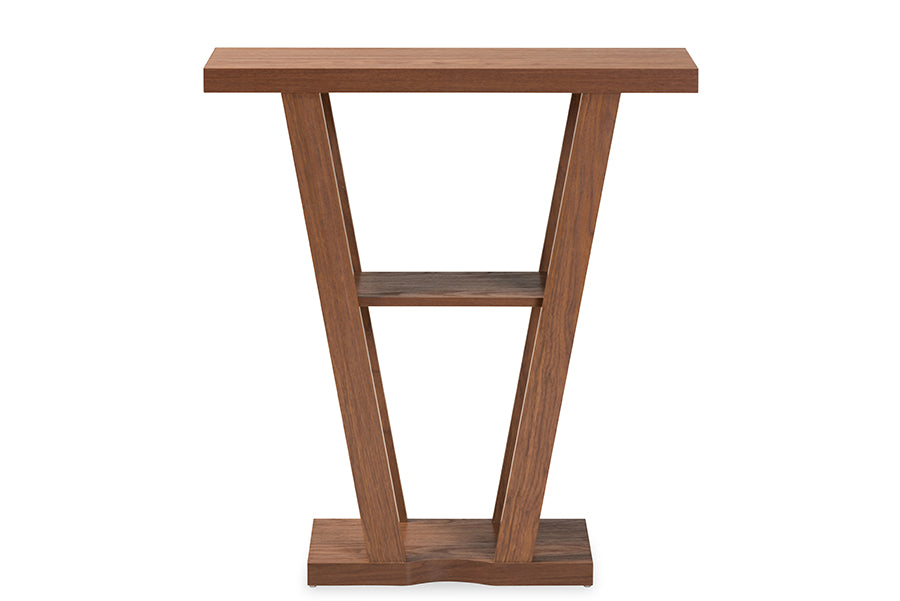 Boone Modern and Contemporary Walnut Brown Finished Wood Console Table