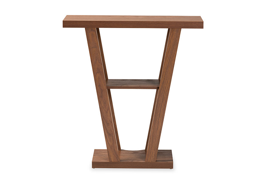 Boone Modern and Contemporary Walnut Brown Finished Wood Console Table