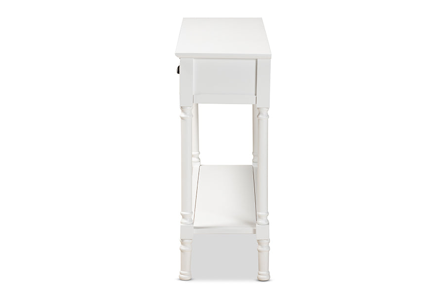 Garvey French Provincial White Finished Wood 3-Drawer Entryway Console Table