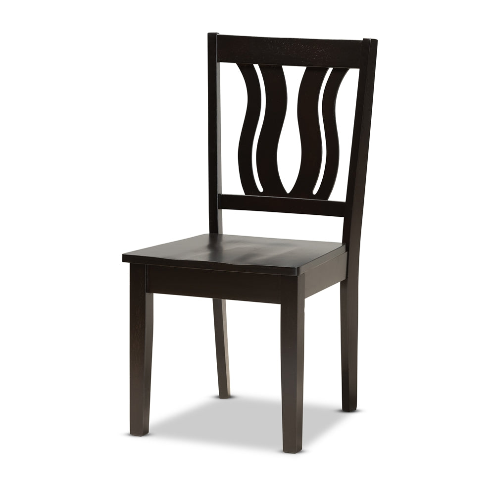 Noelia Modern and Contemporary Transitional Dark Brown Finished Wood 5-Piece Dining Set