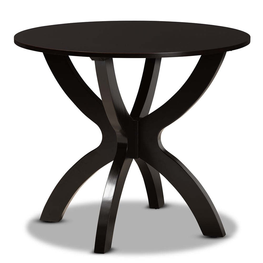 Karla Modern and Contemporary Transitional Dark Brown Finished Wood 5-Piece Dining Set