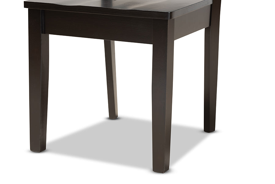 Fenton Modern and Contemporary Transitional Dark Brown Finished Wood 2-Piece Dining Chair Set