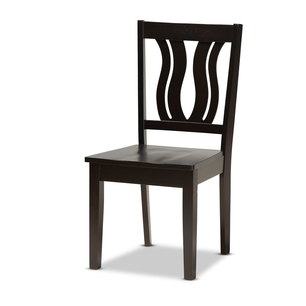 Zamira Modern and Contemporary Transitional Dark Brown Finished Wood 5-Piece Dining Set