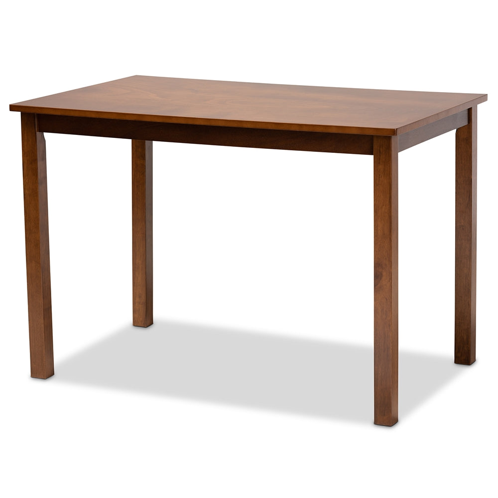 Zamira Modern and Contemporary Transitional Walnut Brown Finished Wood 5-Piece Dining Set