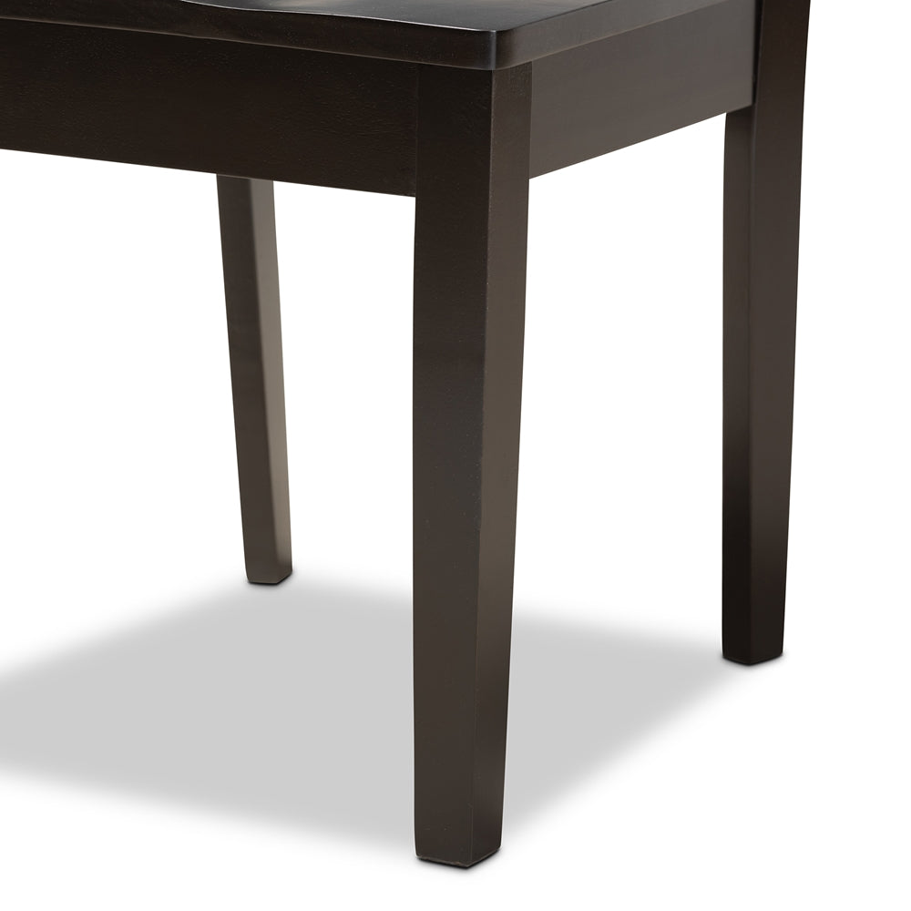 Luisa Modern and Contemporary Transitional Dark Brown Finished Wood 7-Piece Dining Set
