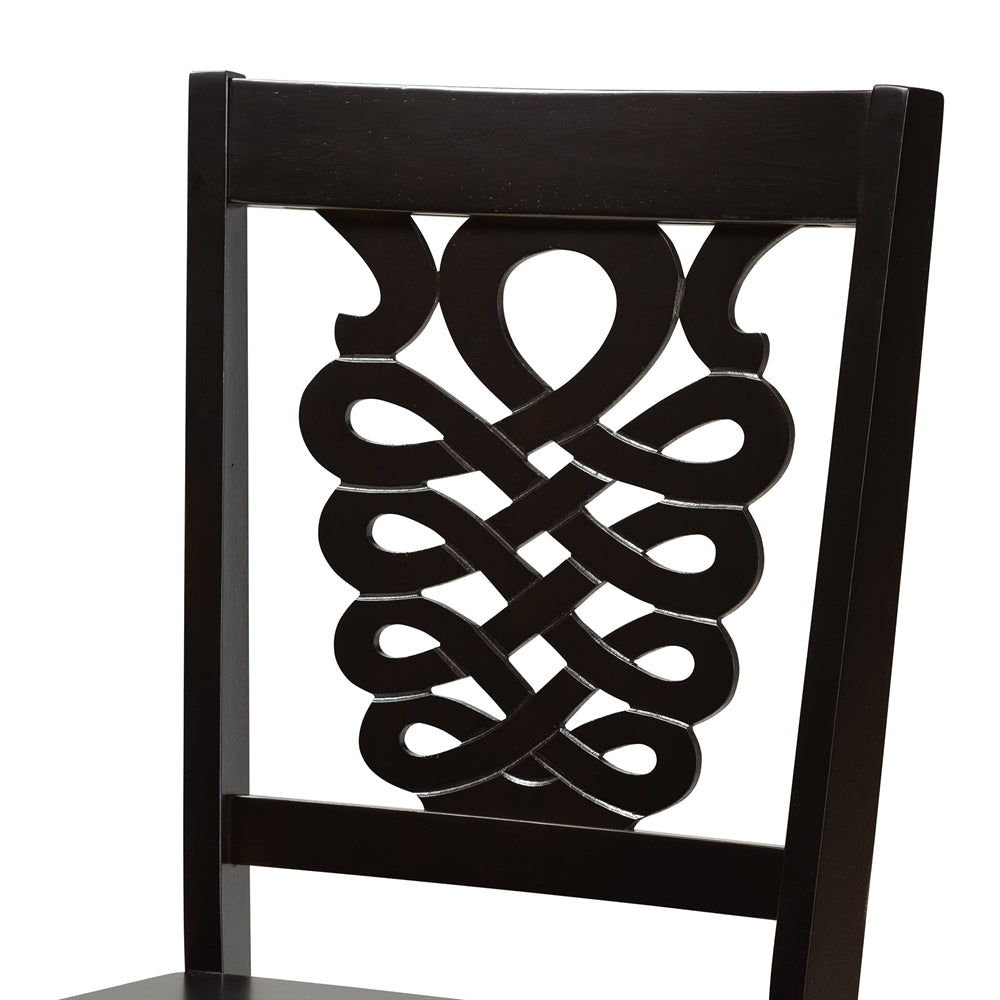 Liese Modern and Contemporary Transitional Dark Brown Finished Wood 5-Piece Dining Set