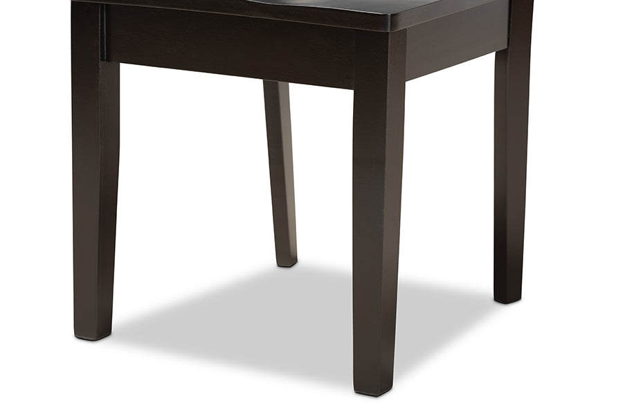 Gervais Modern and Contemporary Transitional Dark Brown Finished Wood 2-Piece Dining Chair Set