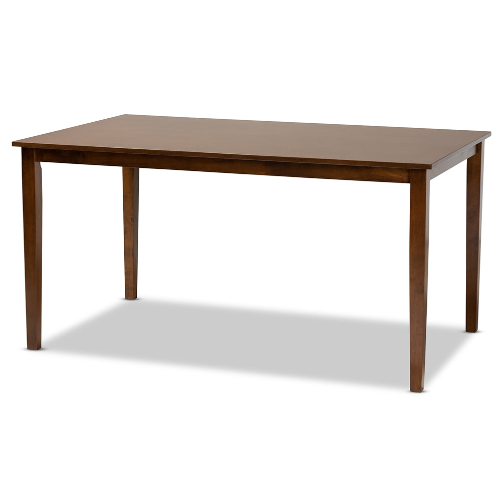 Luisa Modern and Contemporary Transitional Walnut Brown Finished Wood 7-Piece Dining Set