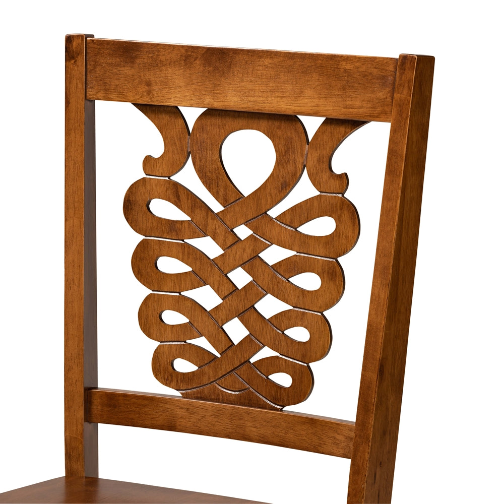 Liese Modern and Contemporary Transitional Walnut Brown Finished Wood 5-Piece Dining Set