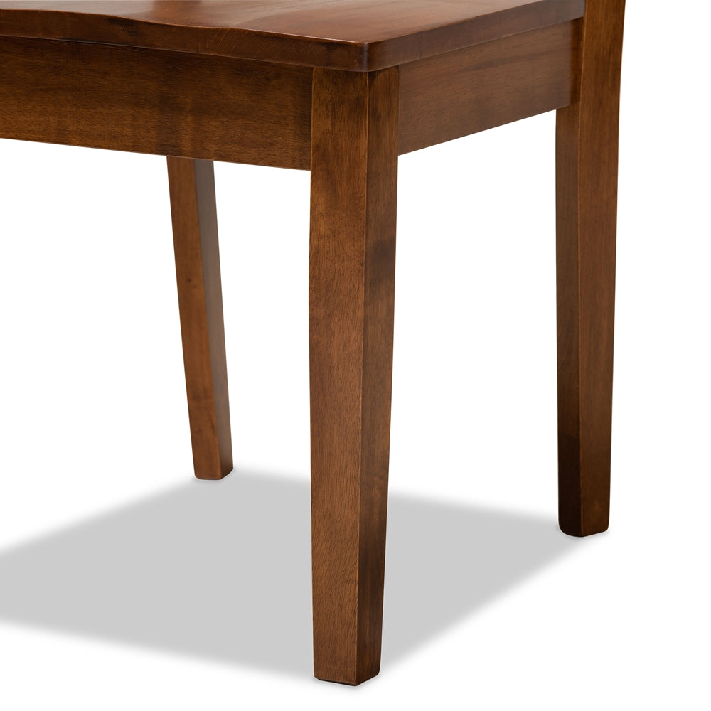 Liese Modern and Contemporary Transitional Walnut Brown Finished Wood 5-Piece Dining Set