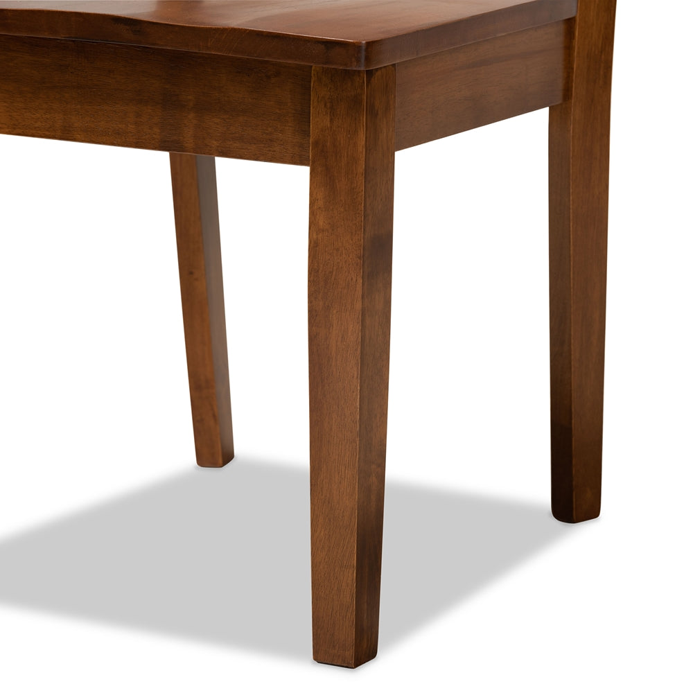 Luisa Modern and Contemporary Transitional Walnut Brown Finished Wood 5-Piece Dining Set
