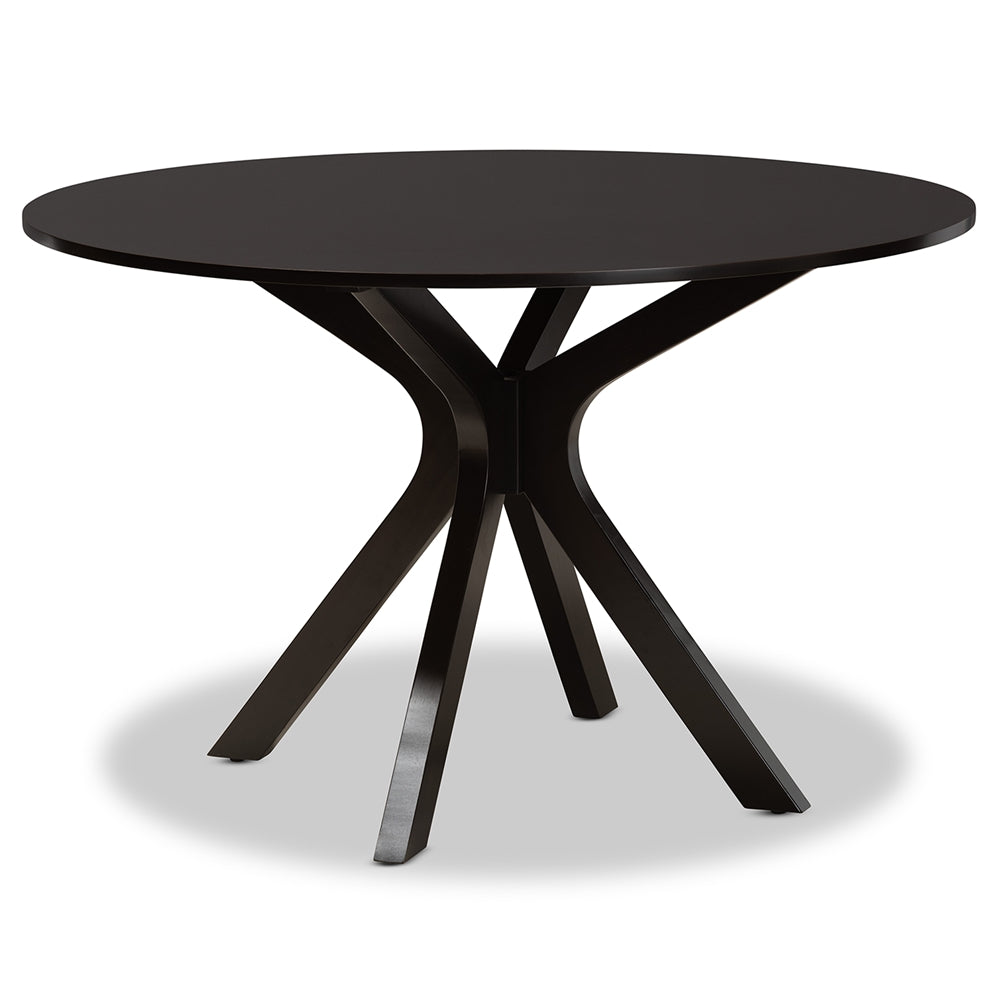 Liese Modern and Contemporary Transitional Two-Tone Dark Brown and Walnut Brown Finished Wood 7-Piece Dining Set