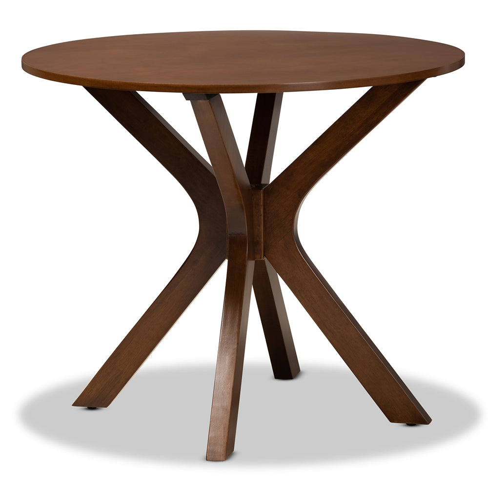 Miela Modern and Contemporary Walnut Brown Finished Wood 5-Piece Dining Set