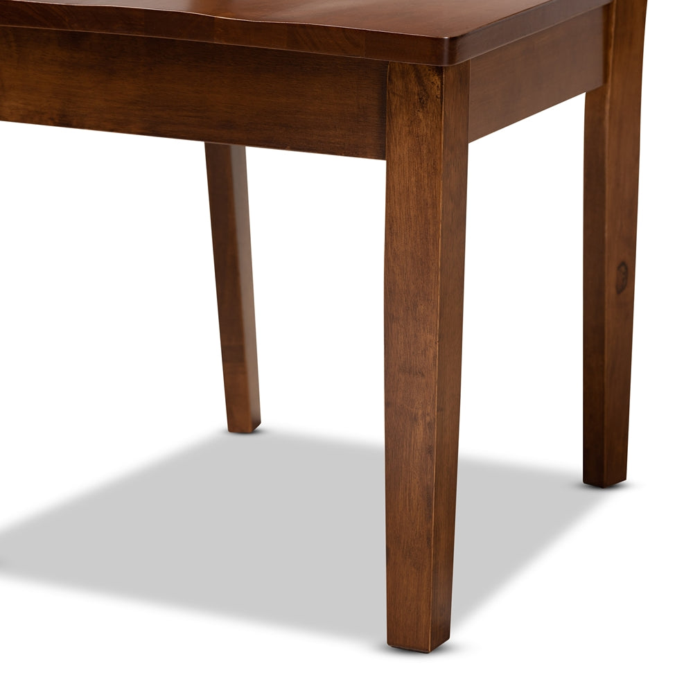 Miela Modern and Contemporary Walnut Brown Finished Wood 5-Piece Dining Set
