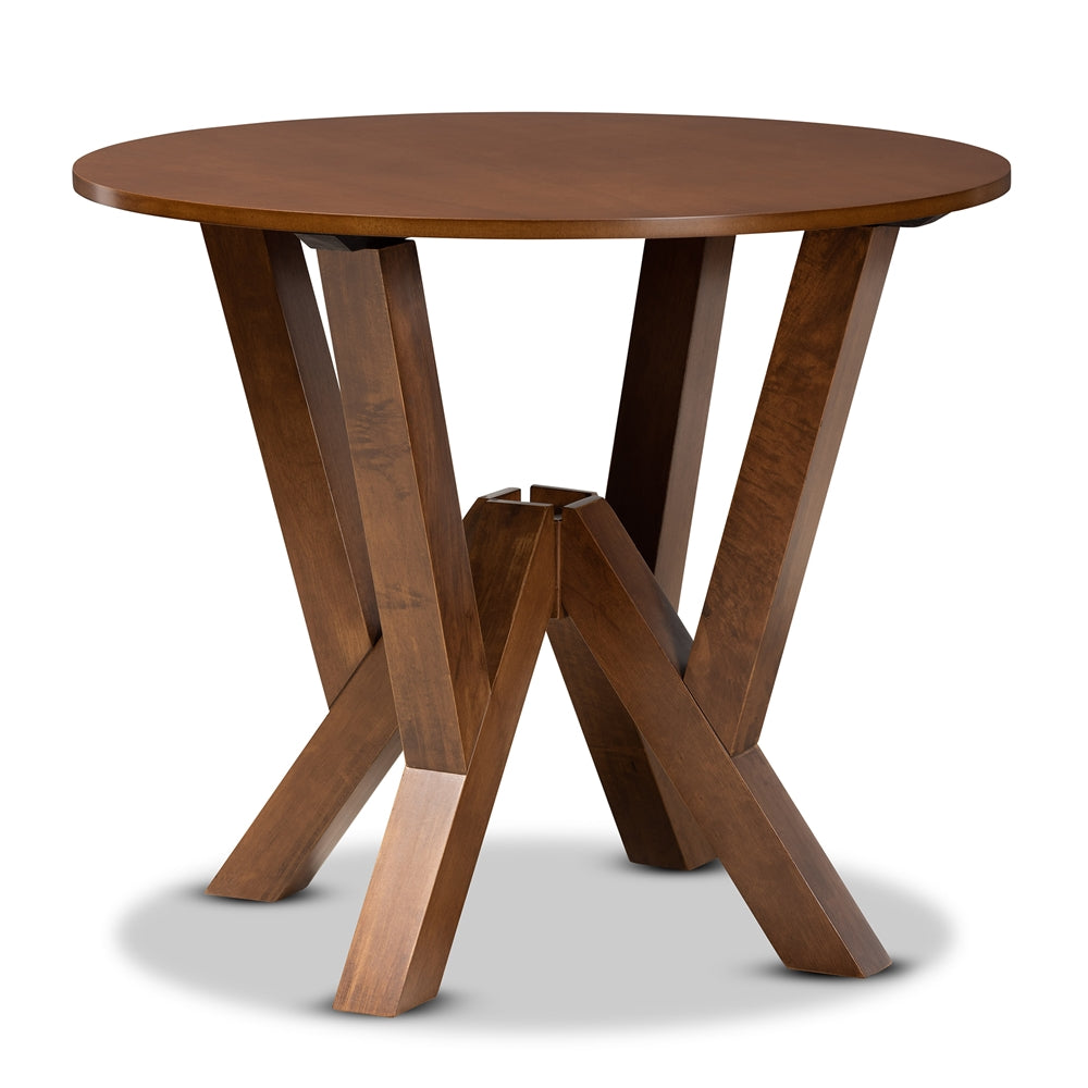Kaila Modern and Contemporary Walnut Brown Finished Wood 5-Piece Dining Set