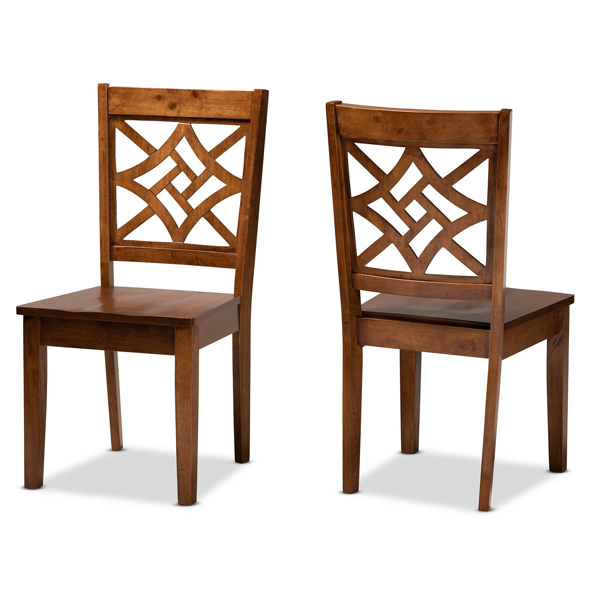 Nicolette Modern and Contemporary Walnut Brown Finished Wood 2-Piece Dining Chair Set