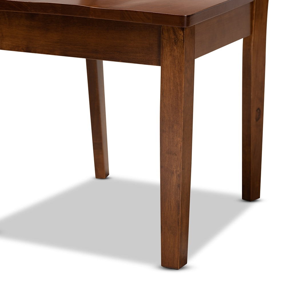 Nicolette Modern and Contemporary Walnut Brown Finished Wood 5-Piece Dining Set
