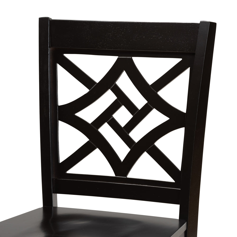 Nicolette Modern and Contemporary Transitional Dark Brown Finished Wood 2-Piece Counter Stool Set