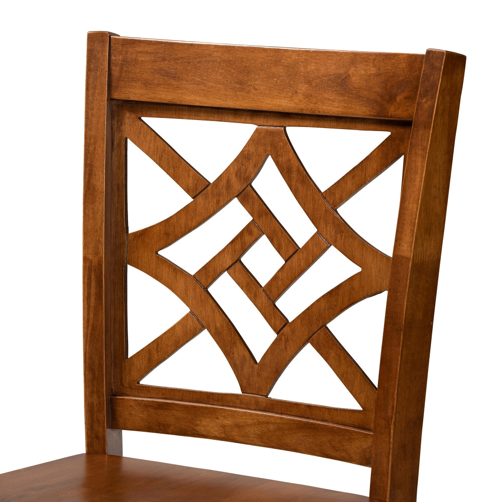 Nicolette Modern and Contemporary Transitional Walnut Brown Finished Wood 2-Piece Counter Stool Set