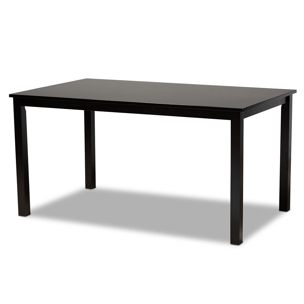 Erion Modern and Contemporary Dark Brown Finished Wood 7-Piece Dining Set