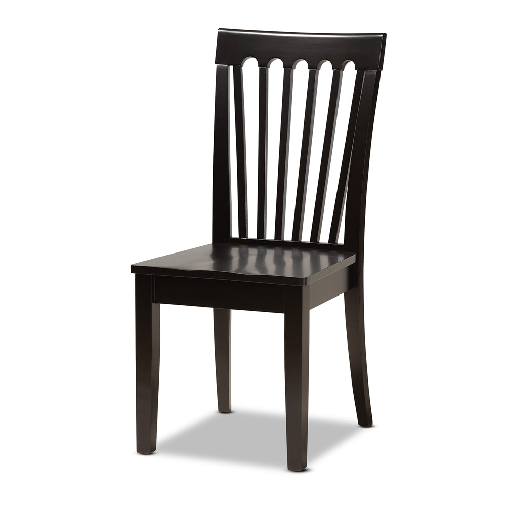 Zora Modern and Contemporary Dark Brown Finished Wood 5-Piece Dining Set