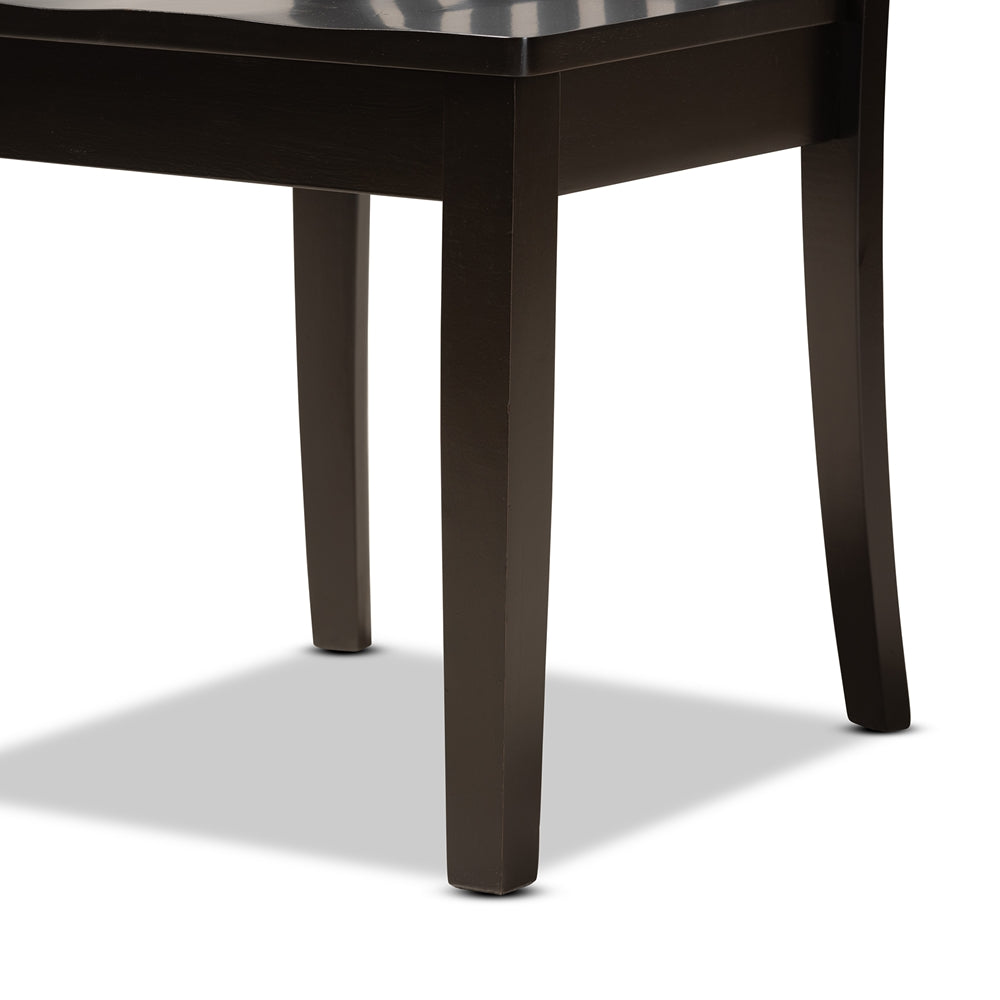 Sasa Modern and Contemporary Dark Brown Finished Wood 5-Piece Dining Set