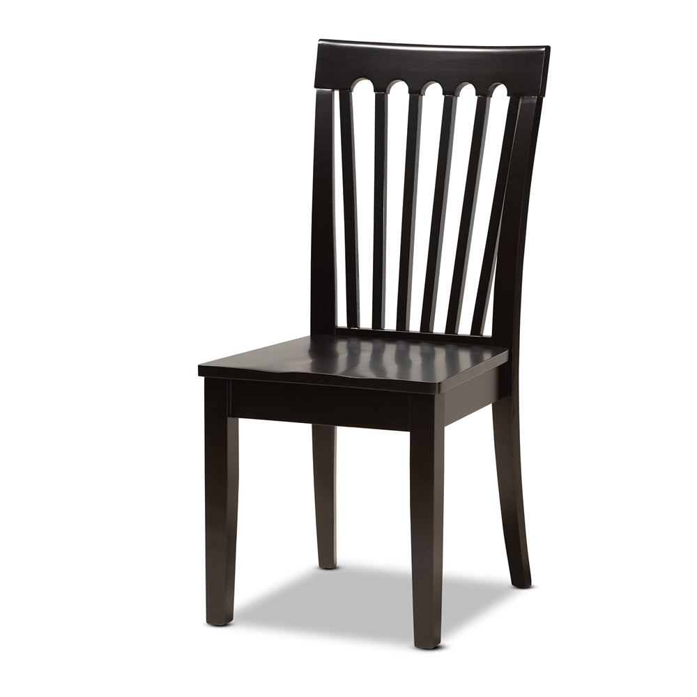 Erion Modern and Contemporary Dark Brown Finished Wood 5-Piece Dining Set