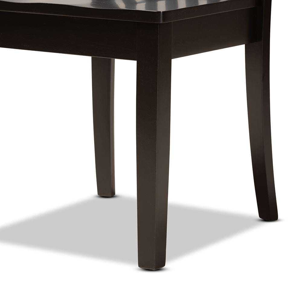 Erion Modern and Contemporary Dark Brown Finished Wood 5-Piece Dining Set