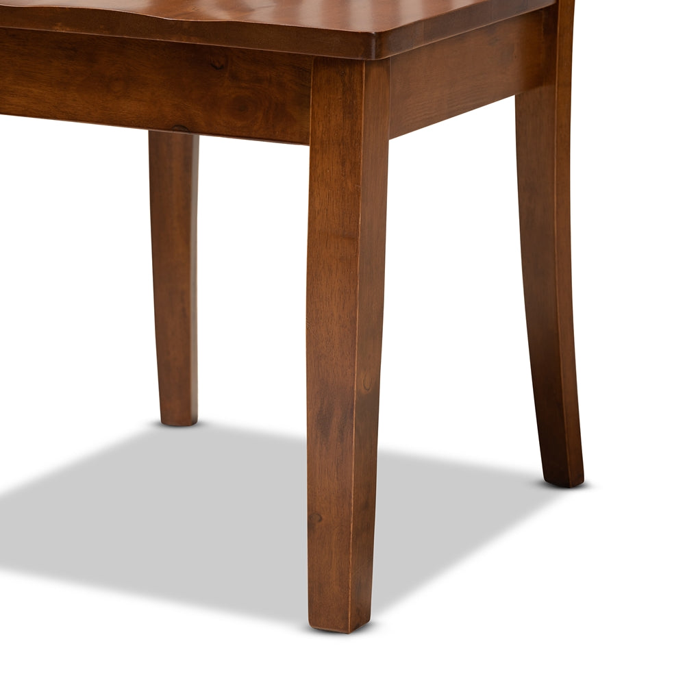 Erion Modern and Contemporary Walnut Brown Finished Wood 7-Piece Dining Set