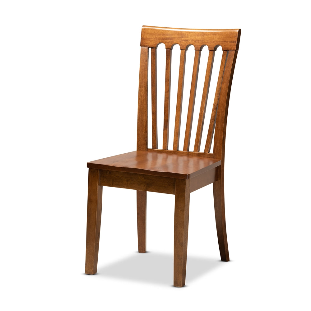 Erion Modern and Contemporary Walnut Brown Finished Wood 5-Piece Dining Set