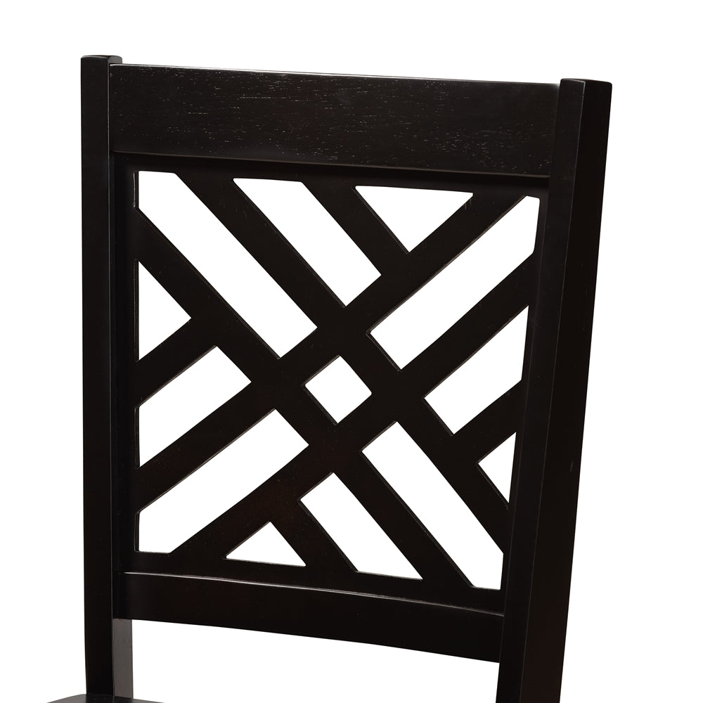 Ela Modern and Contemporary Dark Brown Finished Wood 5-Piece Dining Set