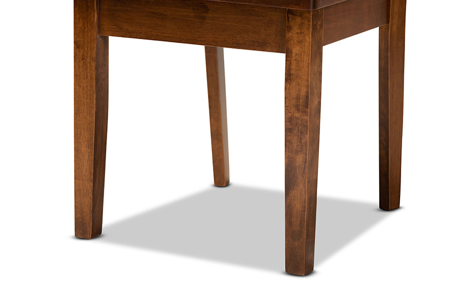 Caron Modern and Contemporary Transitional Walnut Brown Finished Wood 2-Piece Dining Chair Set