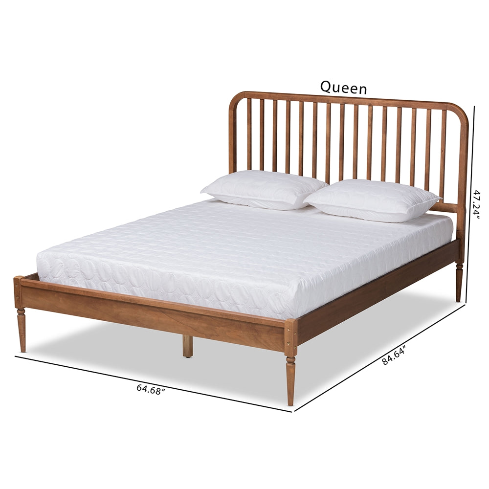 Neilan Walnut Brown Finished Wood Queen Size Platform Bed